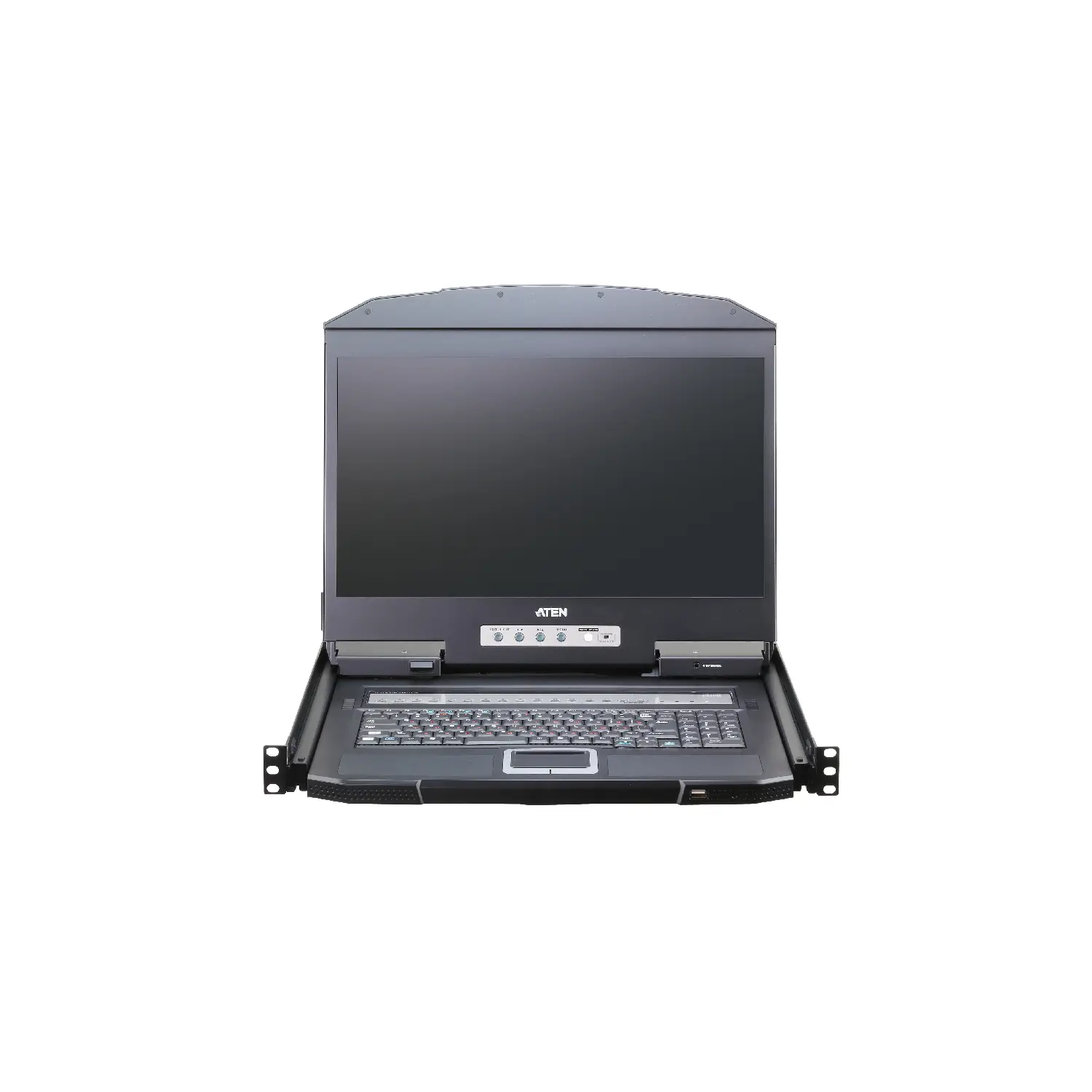 ATEN | 16-Port Short Depth PS/2-USB VGA Single Rail WideScreen LCD KVM Switch | CL3116NX-ATA-AE