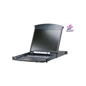 ATEN | 19" 16 Port  cat5 Dual Rail LCD Over IP KVM Switch- Local and Remote Shared Bus | KL1516AIN-AXA-AE